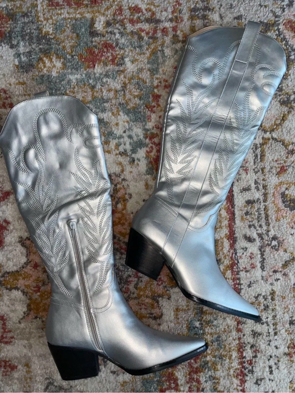Metallic Silver Women's Cowgirl Boots